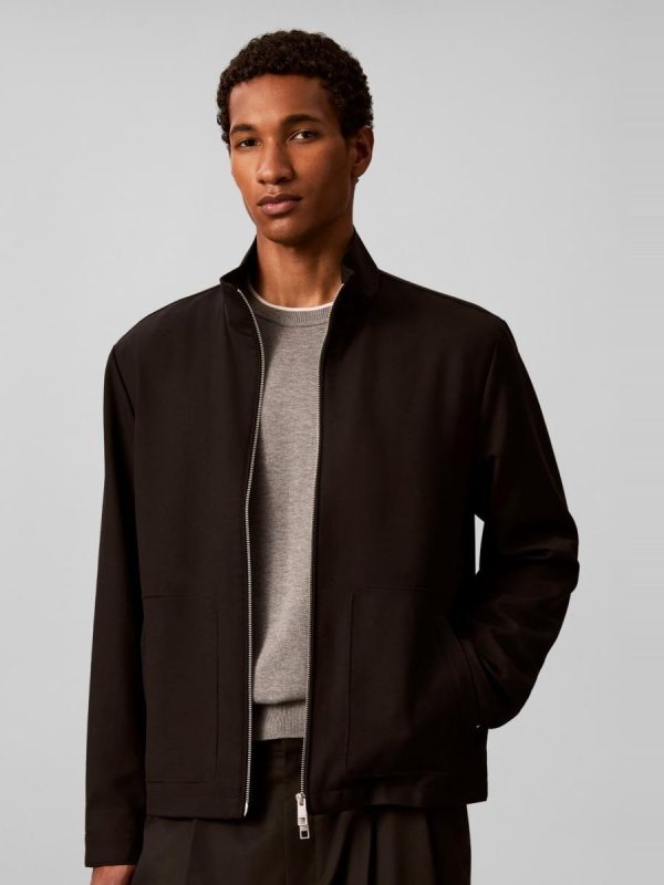 Chaqueta Hombre de lana fría con cremallera - Negro