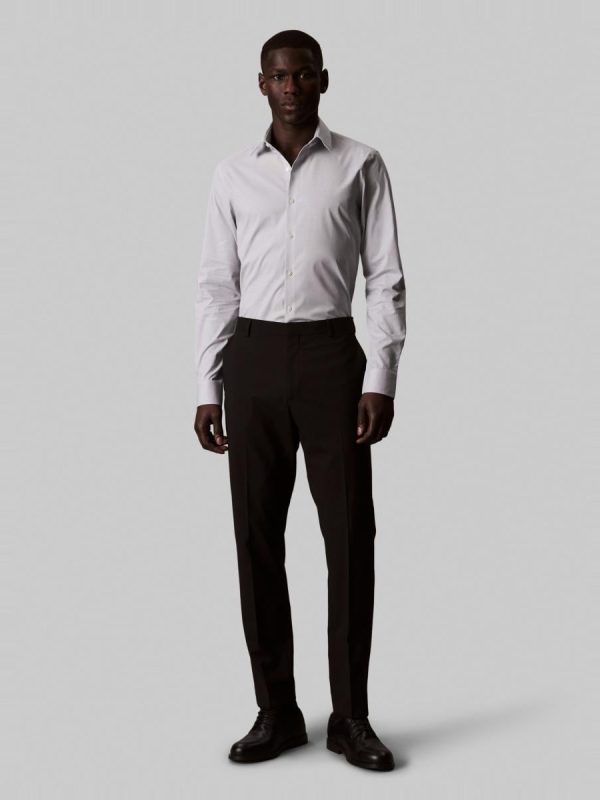 Camisa de vestir Hombre de tejido técnico slim lisa - Gris