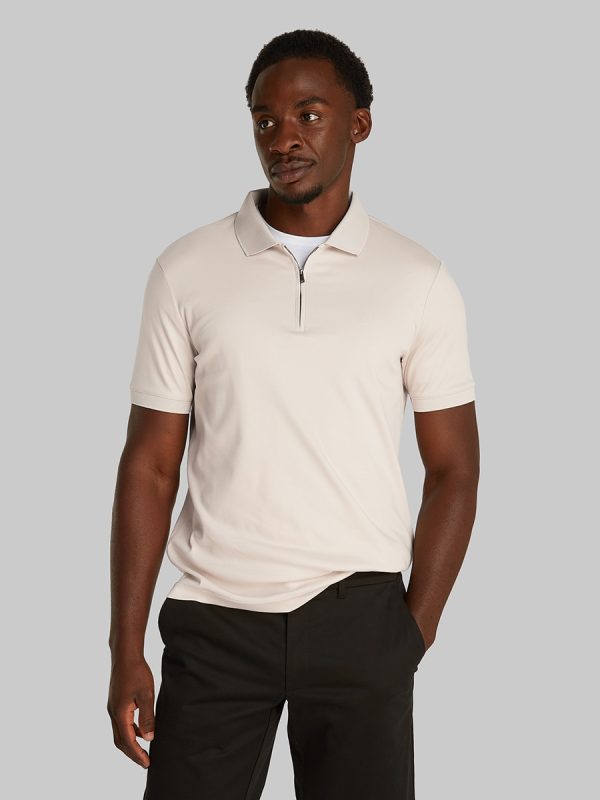 Polo con cremallera de hombre - Beige