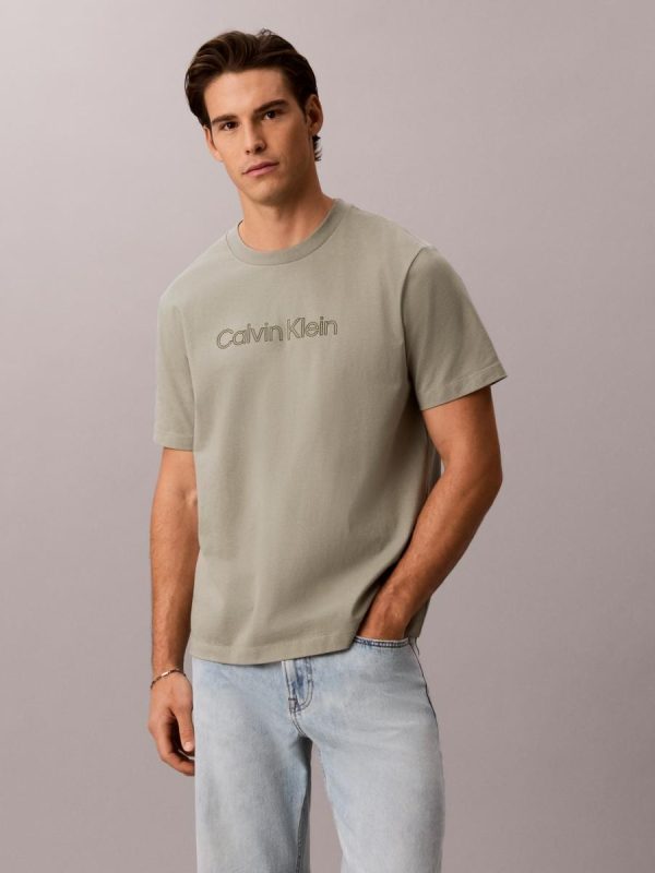 Camiseta Hombre manga corta algodón gráfico - Gris claro