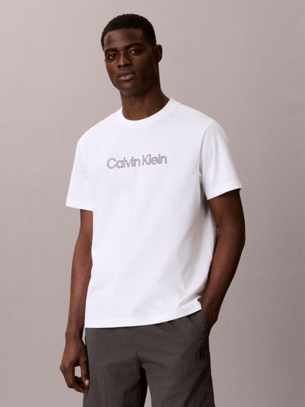 Camiseta Hombre manga corta algodón gráfico - Blanco