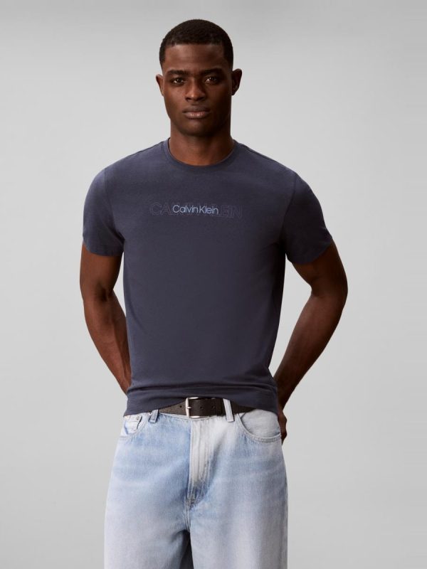 Camiseta Hombre corta con grafico - Azul