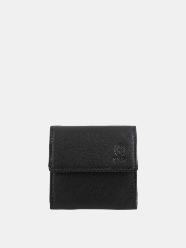 Monedero solapa de hombre. - Negro