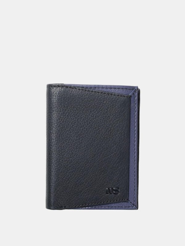 Cartera de piel de hombre. - Negro