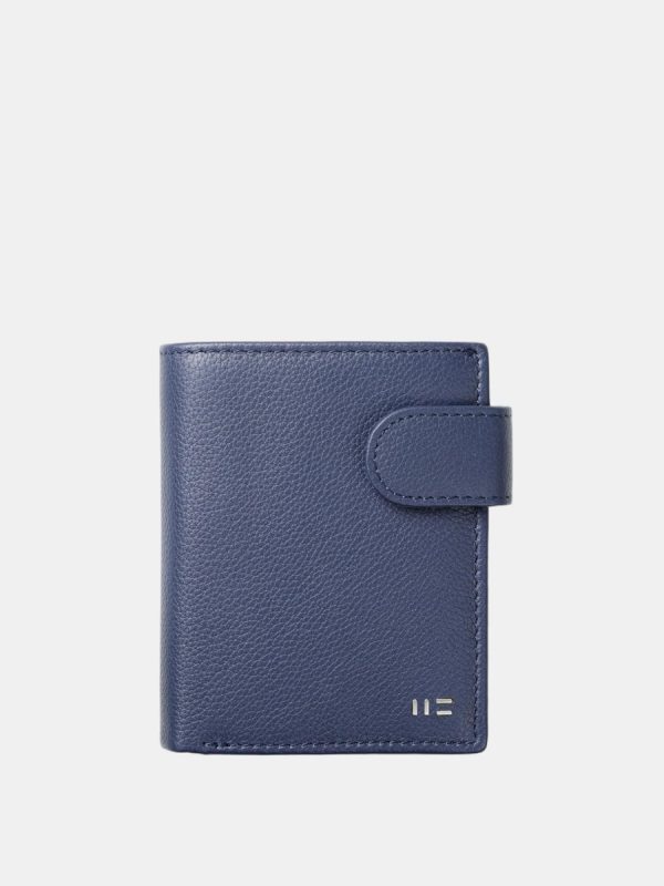 Cartera de hombre en piel. - Azul