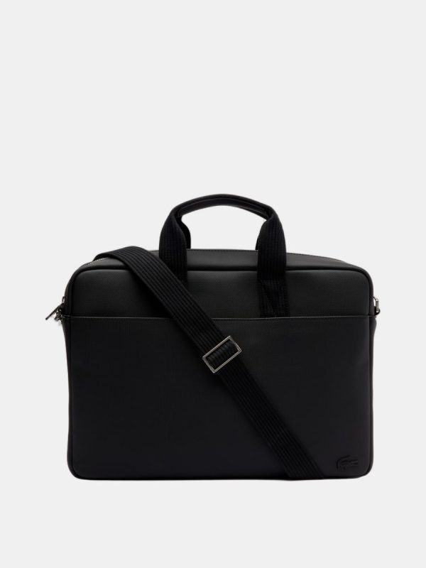 Portadocumentos de material reciclado en negro con cremallera - Negro