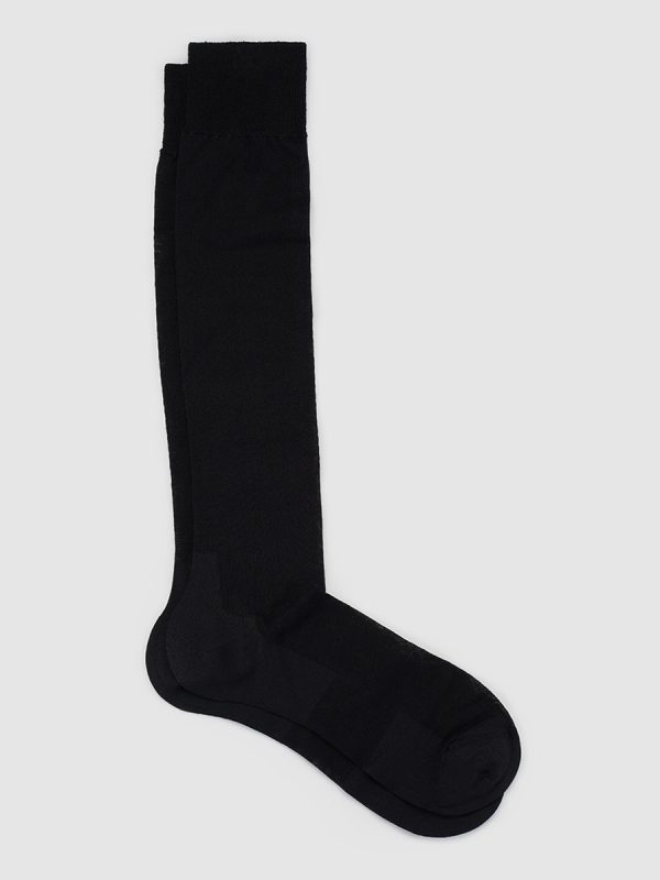 Calcetines altos de hombre ZD granates de hilo de Escocia - Negro