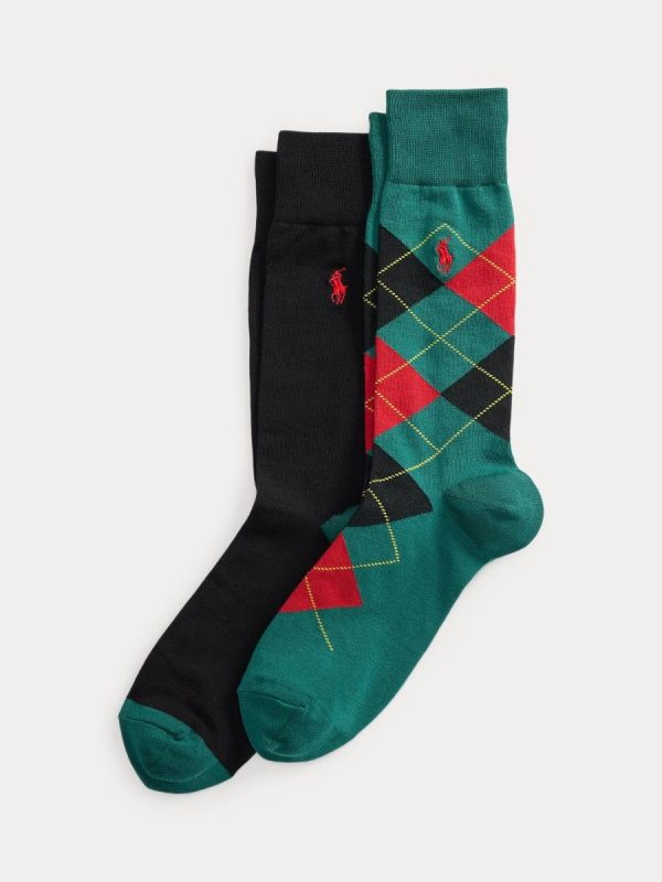 Pack de dos pares de calcetines de hombre cortos - Multicolor