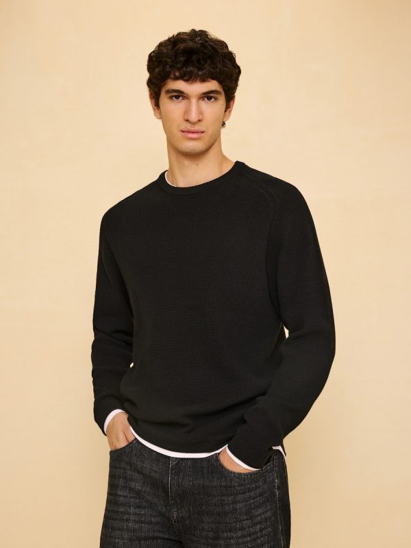 Jersey cuello redondo de hombre - Negro