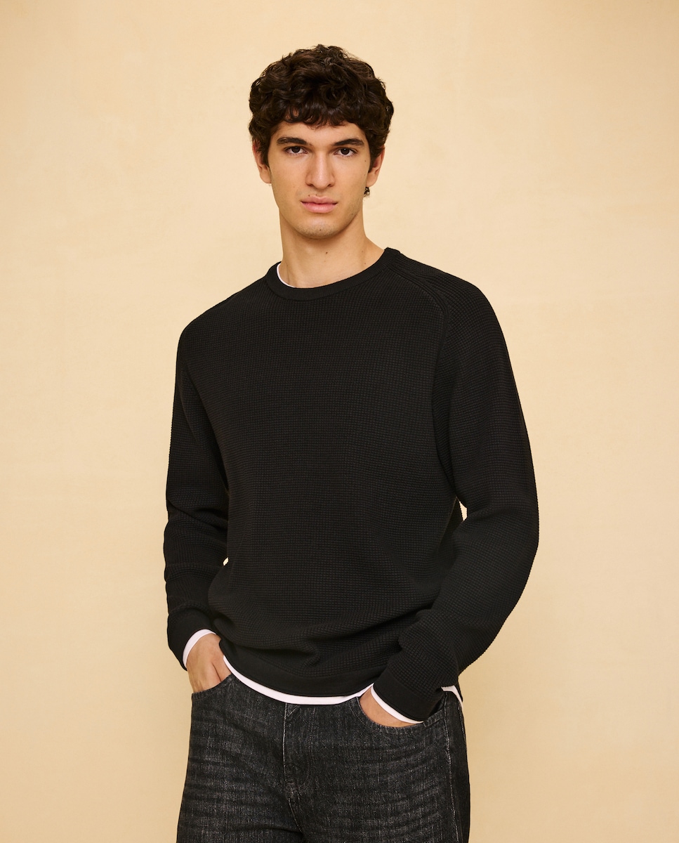 Jersey cuello redondo de hombre - Negro