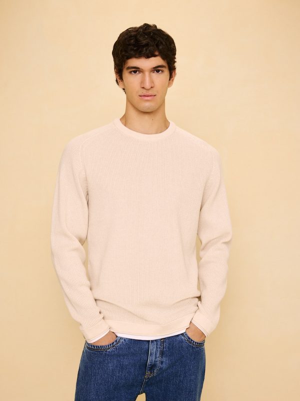Jersey cuello redondo de hombre - 120 Crudo