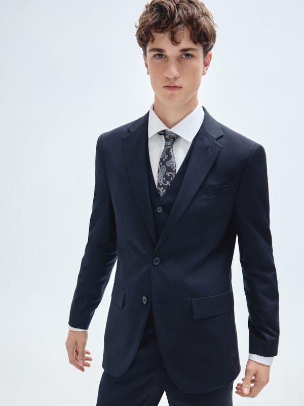 Chaqueta de hombre conjunto traje lisa - Negro