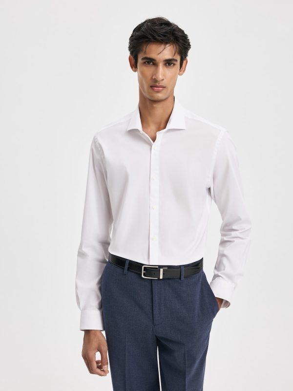 camisa súper elástica lisa - Blanco