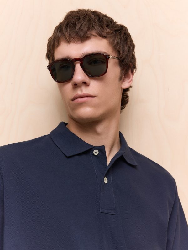 Polo de piqué de manga corta de hombre - Azul marino