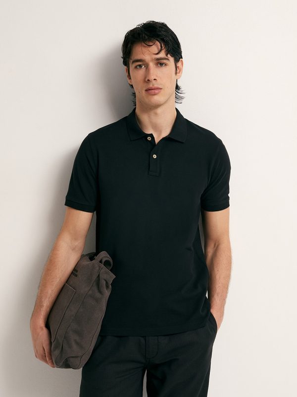 Polo piqué - Negro