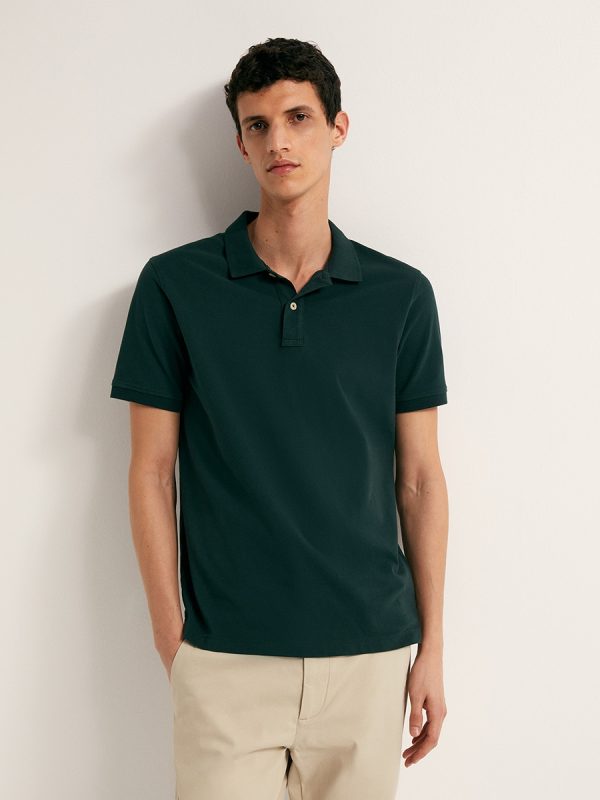 Polo piqué - Verde oscuro