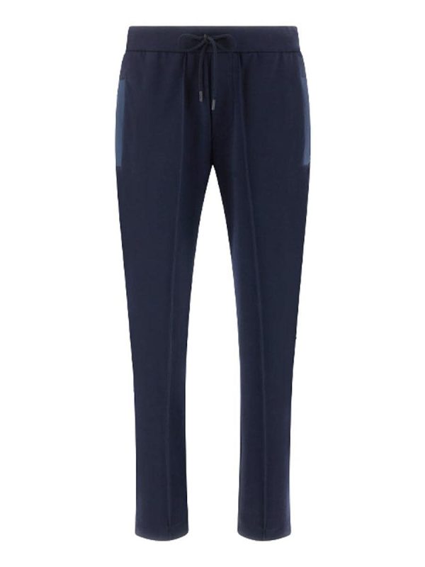 Pantalón felpa de hombre fondo abierto con detalles en Alcantara tallas grandes - Azul