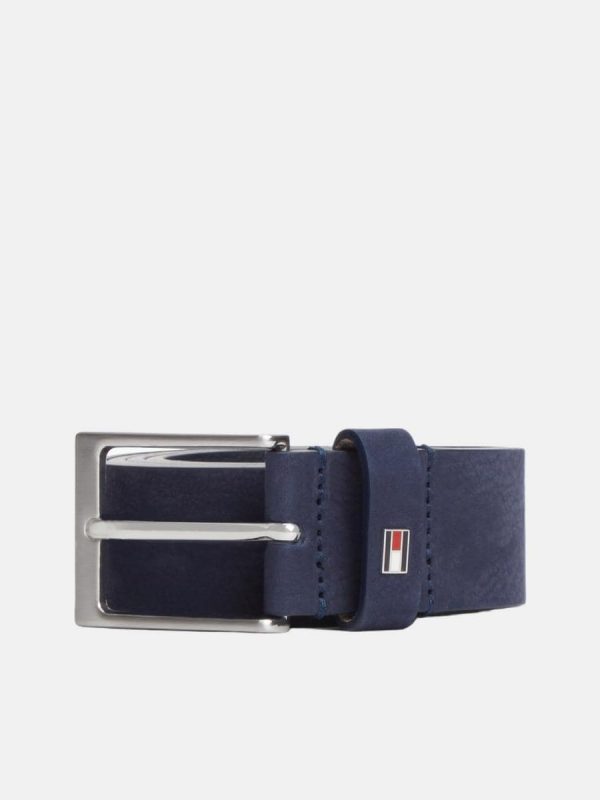 Cinturón de hombre de ante liso tallas grandes - Azul marino