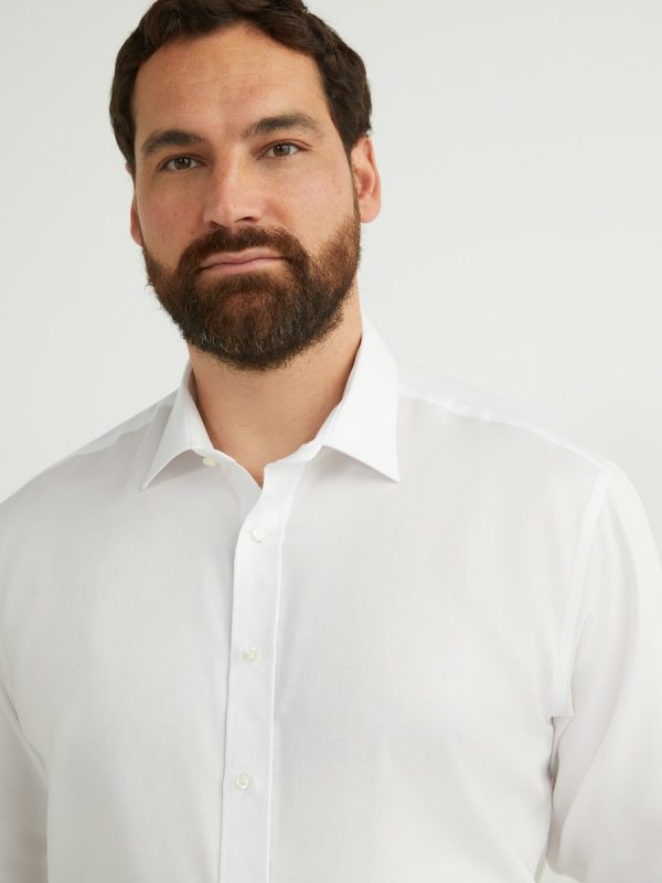 Camisa de vestir de hombre regular tallas grandes - Blanco