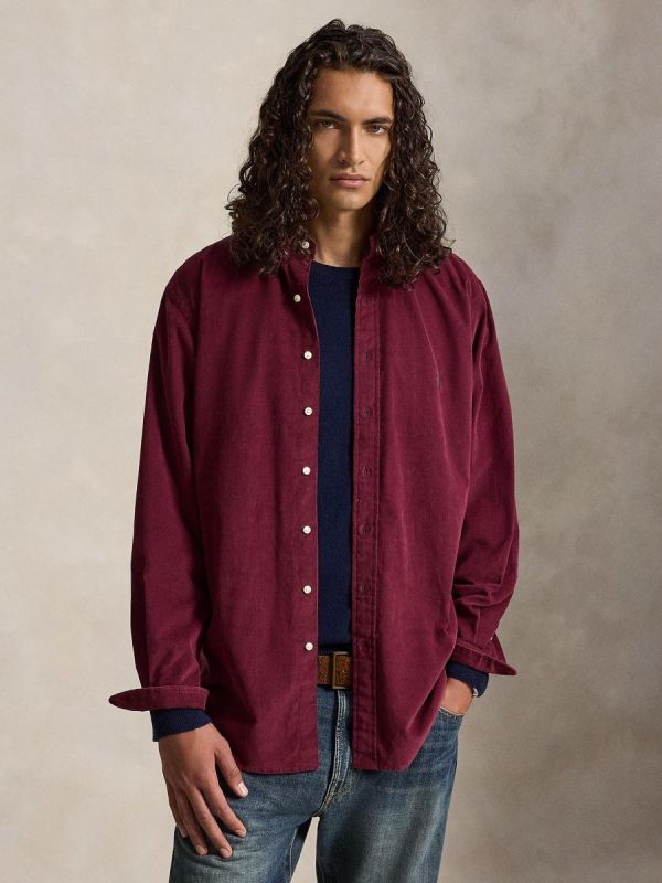 Camisa de hombre de micropana en color Oliva - Granate