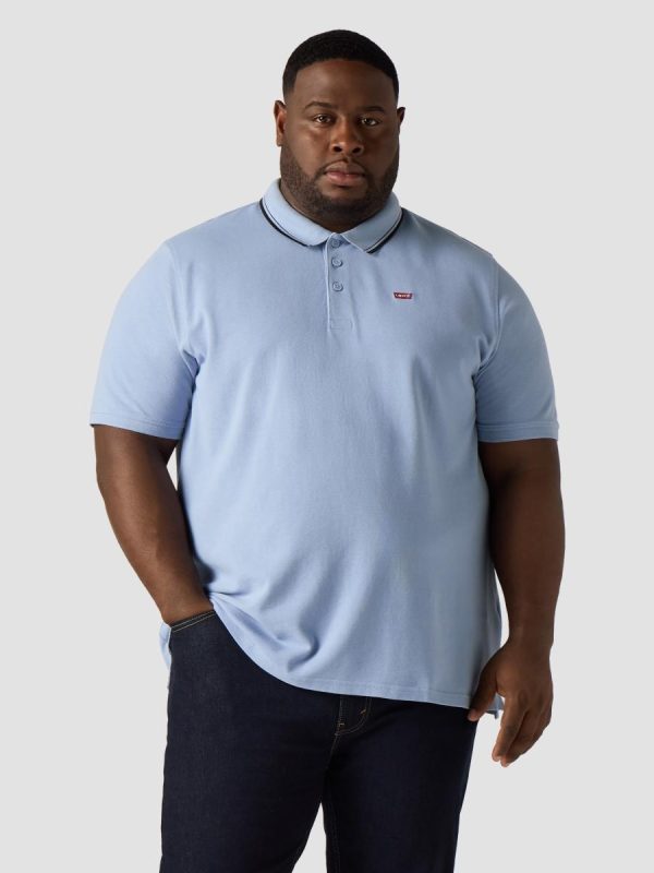 Polo de hombre de manga corta. Tallas grandes. - Azul