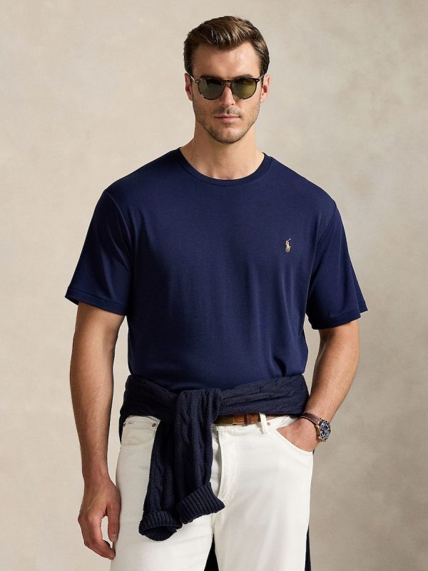 Camiseta de hombre de algodón Negro Polo - Azul marino