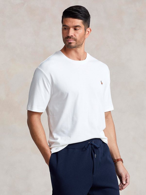 Camiseta de hombre de algodón Negro Polo - Blanco