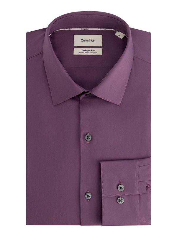 Camisa de hombre de vestir slim lisa - Morado