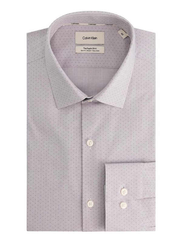 Camisa de hombre de vestir con microestampado a lunares - Morado