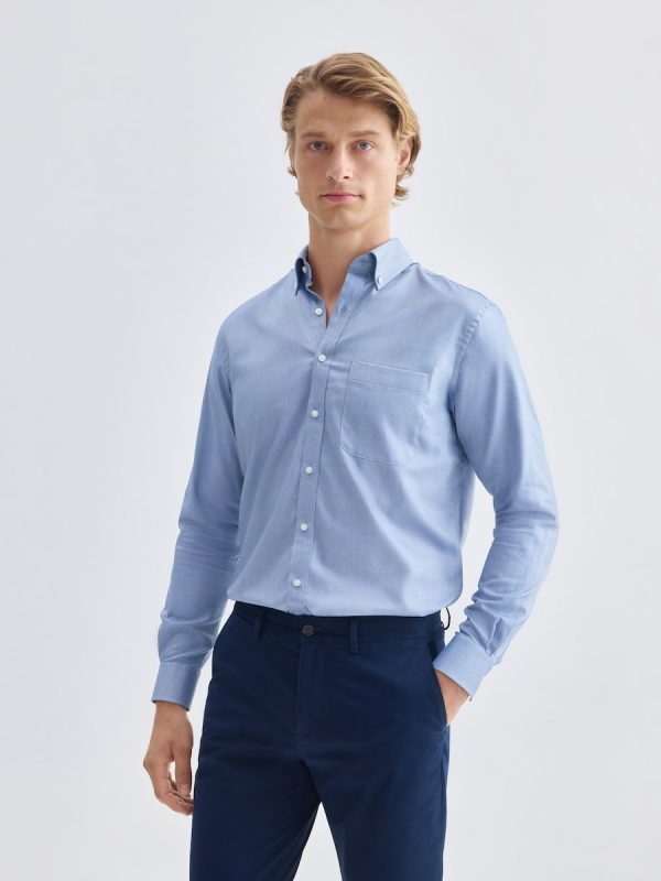 Camisa de hombre non iron - Azul