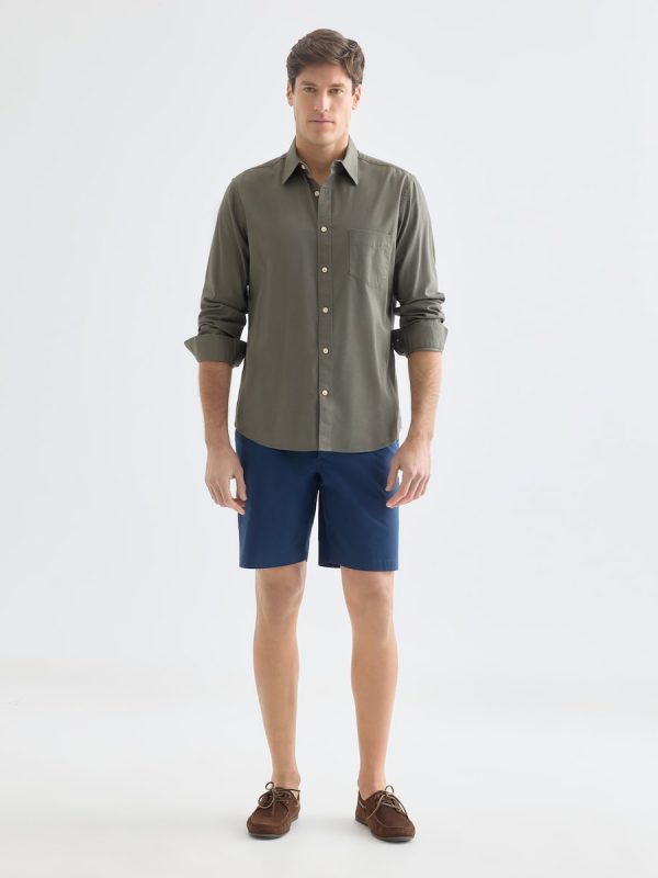 Bermuda chino regular fit 100% algodón de hombre - Azul marino