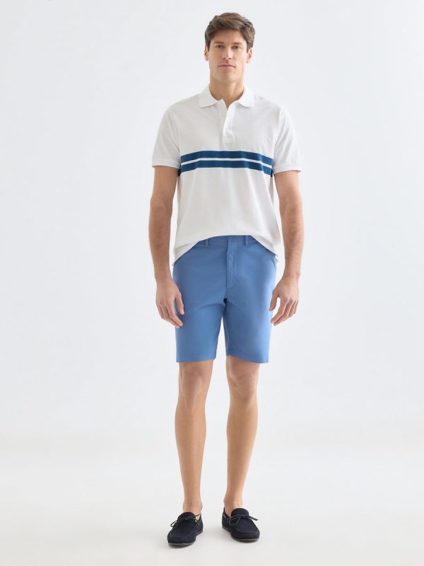 Bermuda chino regular fit 100% algodón de hombre - Azul