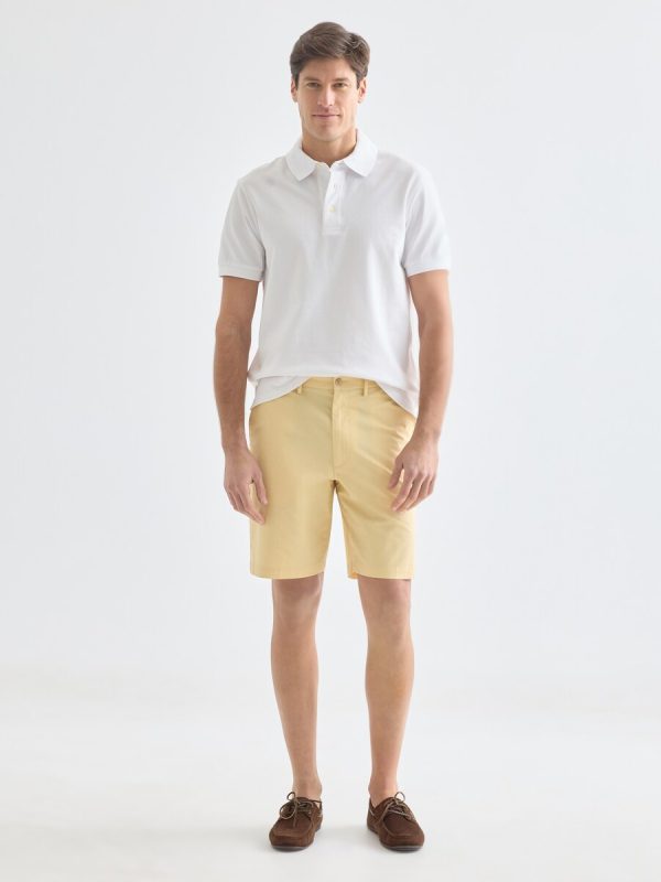 Bermuda chino regular fit 100% algodón de hombre - Amarillo