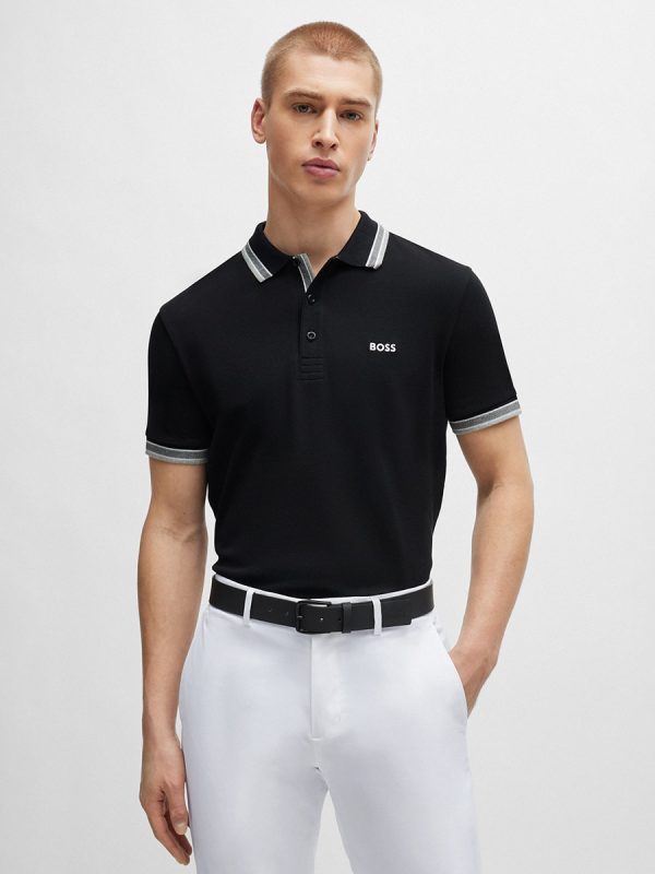 Polo manga corta de hombre - Negro