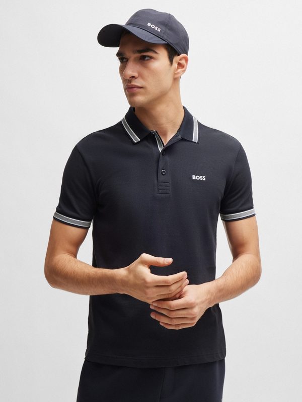 Polo manga corta de hombre - Azul oscuro