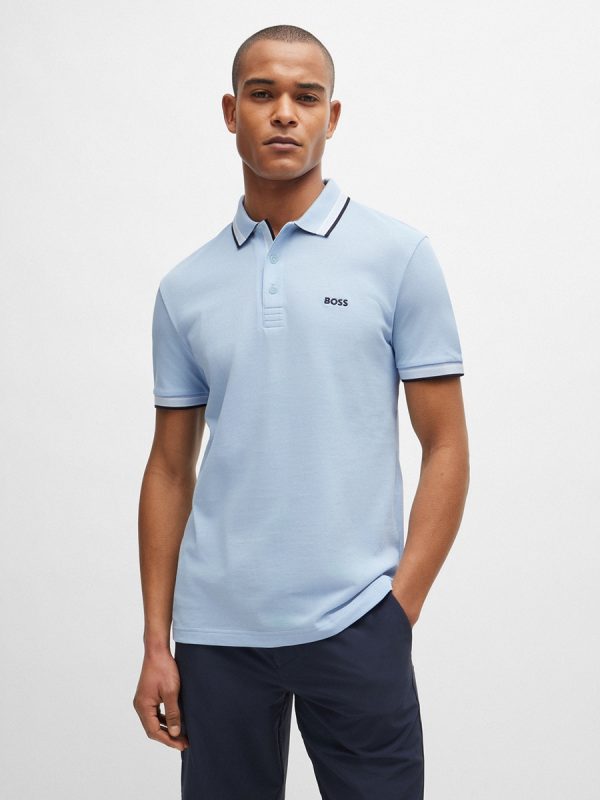 Polo manga corta de hombre - Azul claro