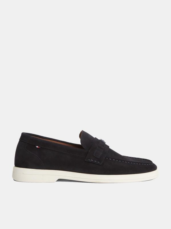 Mocasines de serraje de hombre de Tommy Hilfiger - Azul marino