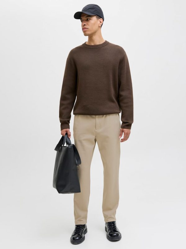 Pantalón de hombre tipo jogger cintura elástica - Beige