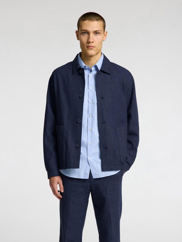 Americana lino sport hombre sin solapas corte regular fit - Negro