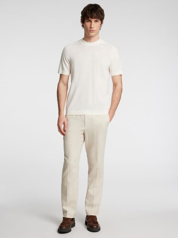 Pantalón traje lino hombre corte regular fit - Gris