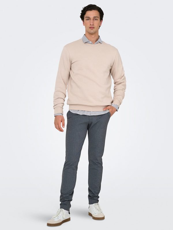 Pantalón de hombre estilo chino. Sim fit. - Azul marino