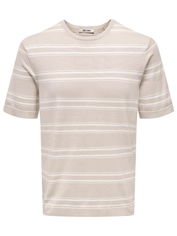 Camiseta de hombre de punto de manga corta - Beige