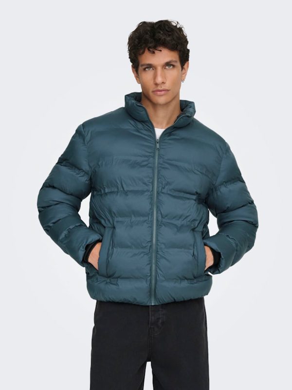 Abrigo acolchado de hombre regular fit. - Azul índigo