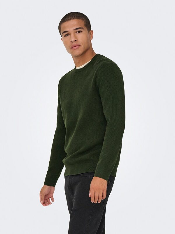 Jerséis de punto de hombre regular fit. - Verde