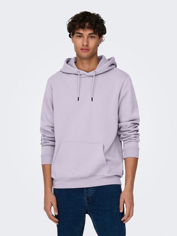Sudadera de hombre con capucha - Lila