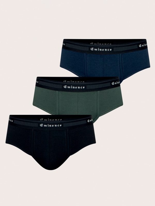 Pack 3 slip algodón elastano - Verde oscuro