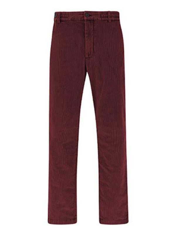 Pantalón chino de hombre sin pligues pana - Rojo
