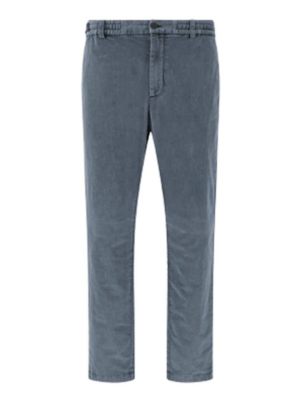 Pantalón chino de hombre sin pligues pana - Azul