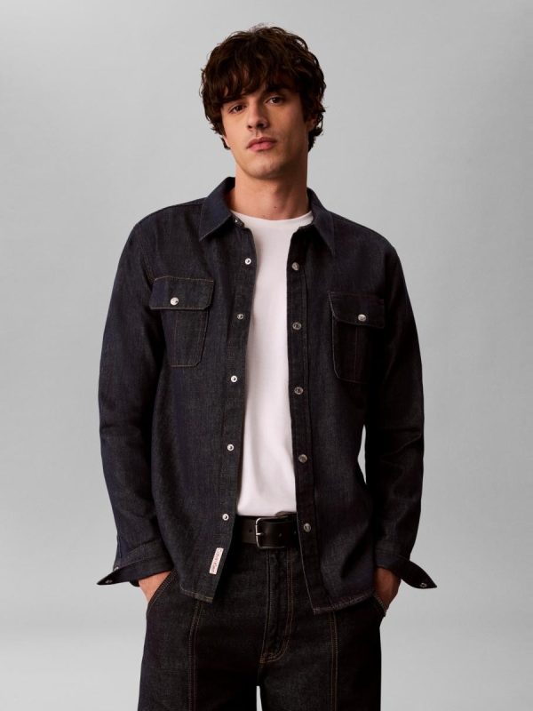 Camisa Hombre denim western índigo - Azul