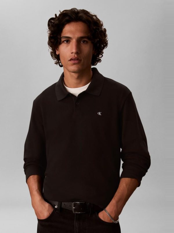 Polo Hombre piqué casual - Negro